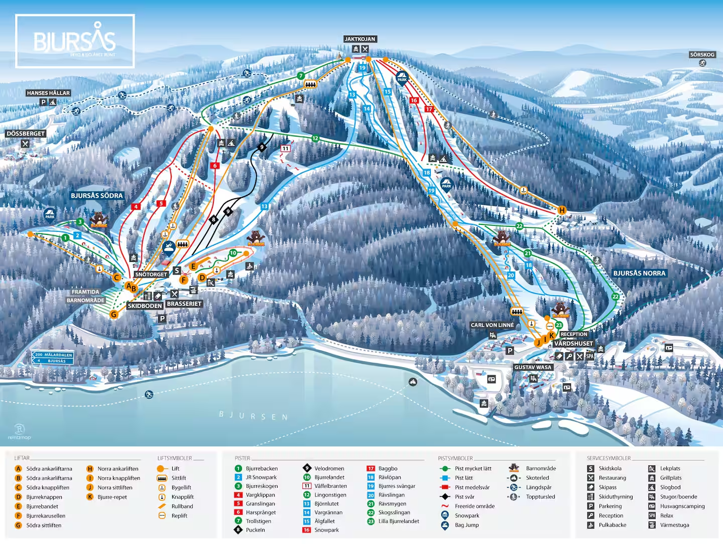 Official piste map for Bjursås Berg & Sjö