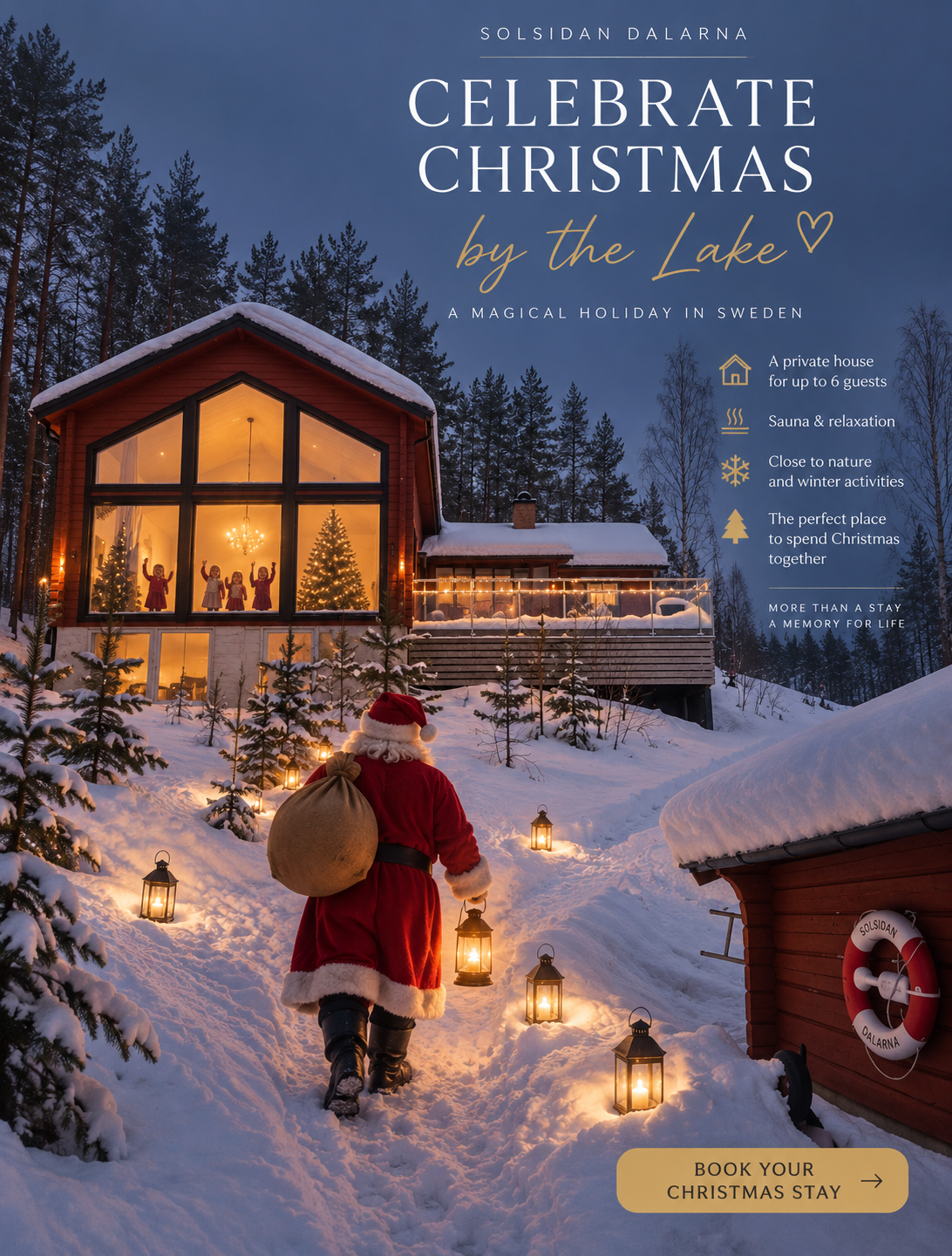 Christmas illustration of Solsidan Dalarna